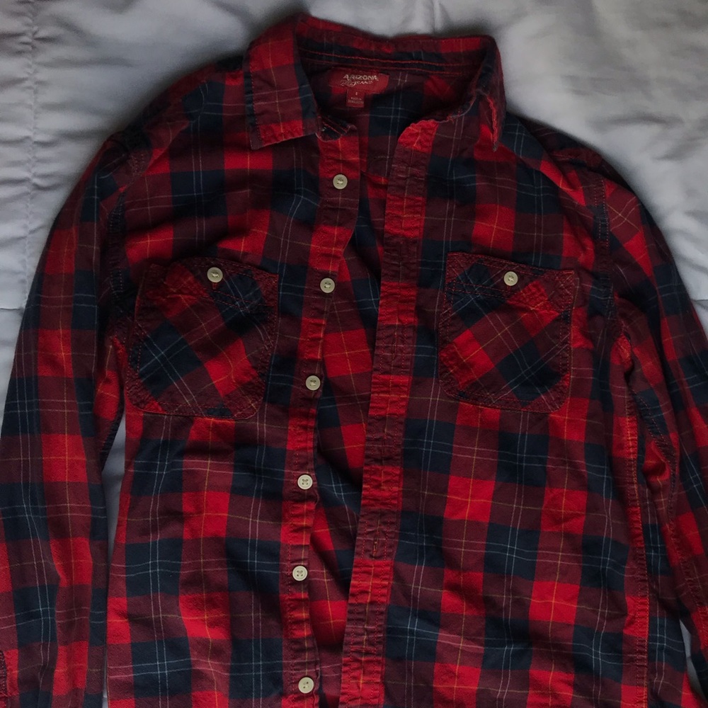 Arizona Jeans red and blue flannel